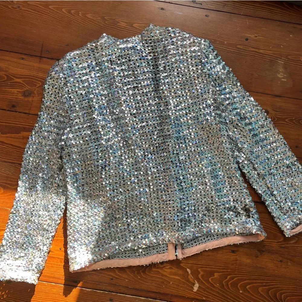 Vintage Sequins Silver 70’s Jacket - Picture 8 of 9